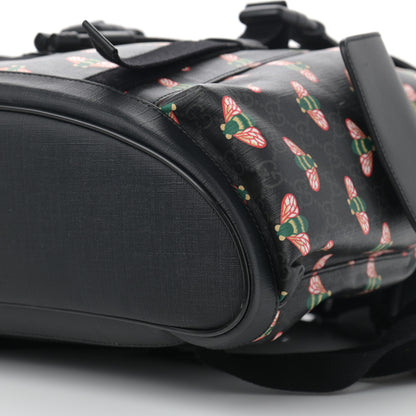 Gucci Soft GG Supreme Monogram Bee Multicolor Appia Calfskin Double Buckle Backpack Black Multicolor 10 of 11