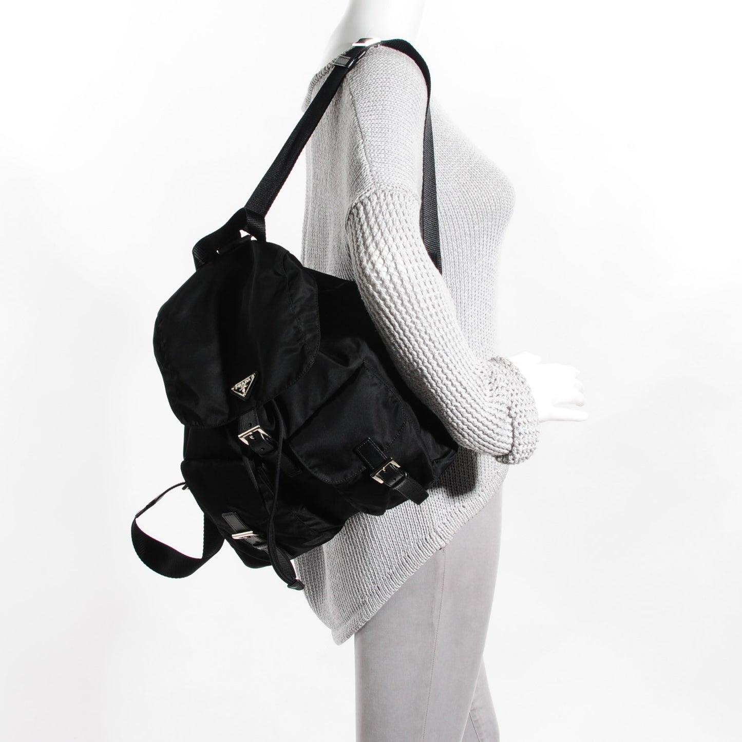 Nylon Vela Medium Backpack Black