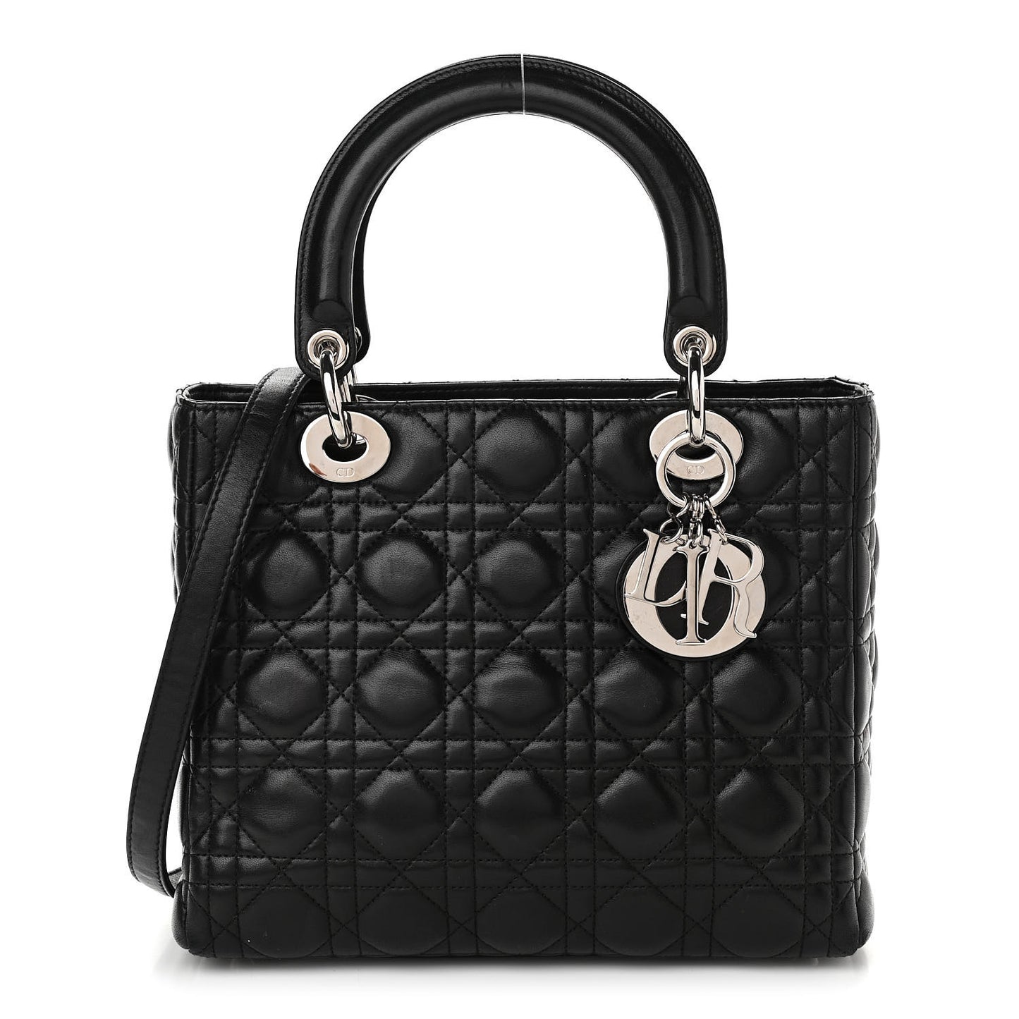Lambskin Cannage Medium Lady Dior Black