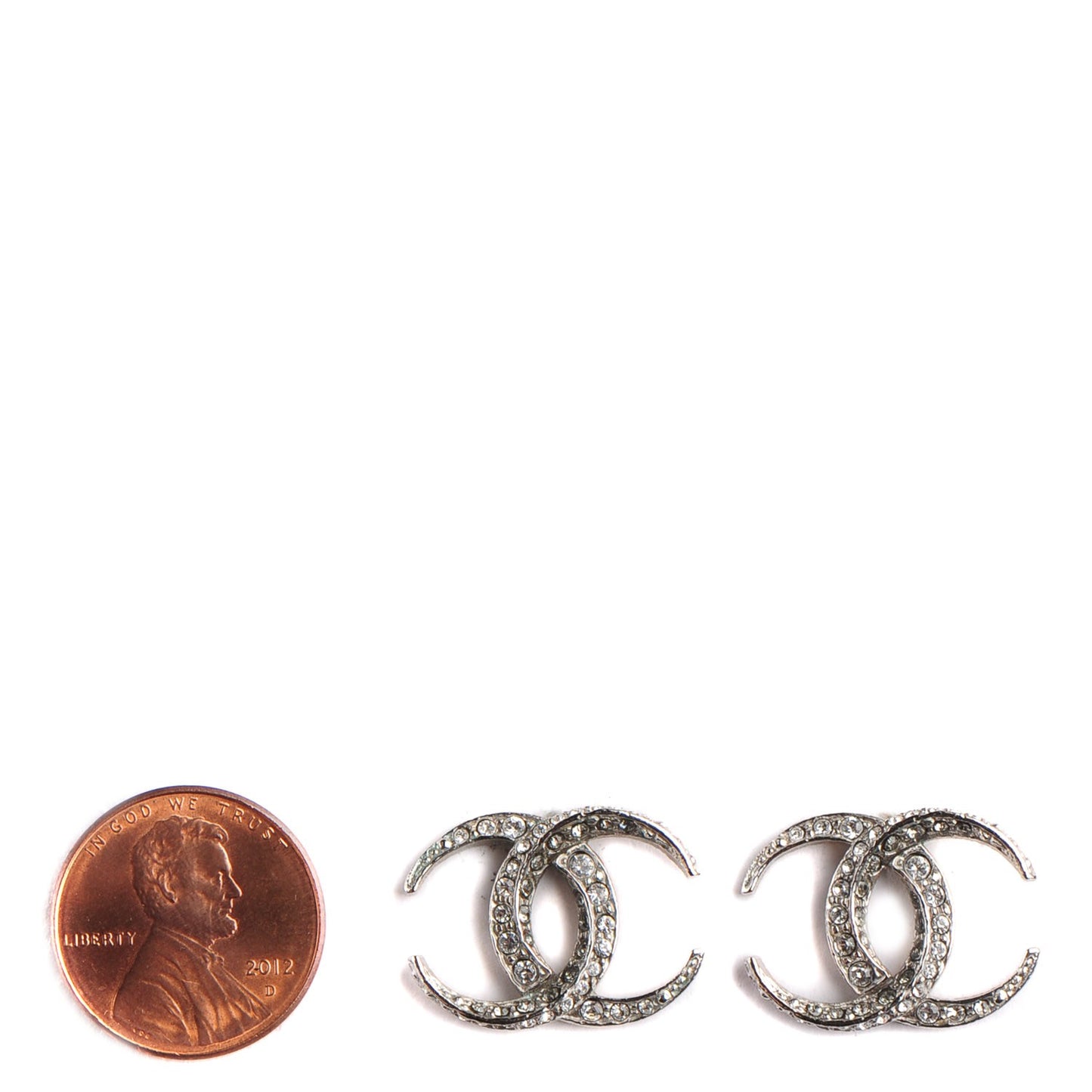 Crystal CC Moon Earrings Silver