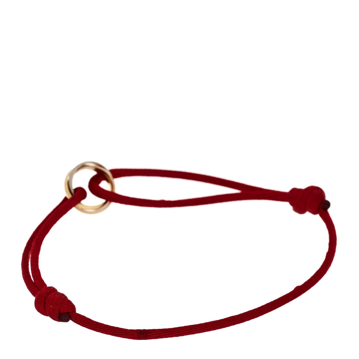 Cartier 18K Pink Yellow White Gold Trinity Cord Bracelet Red 2 of 5