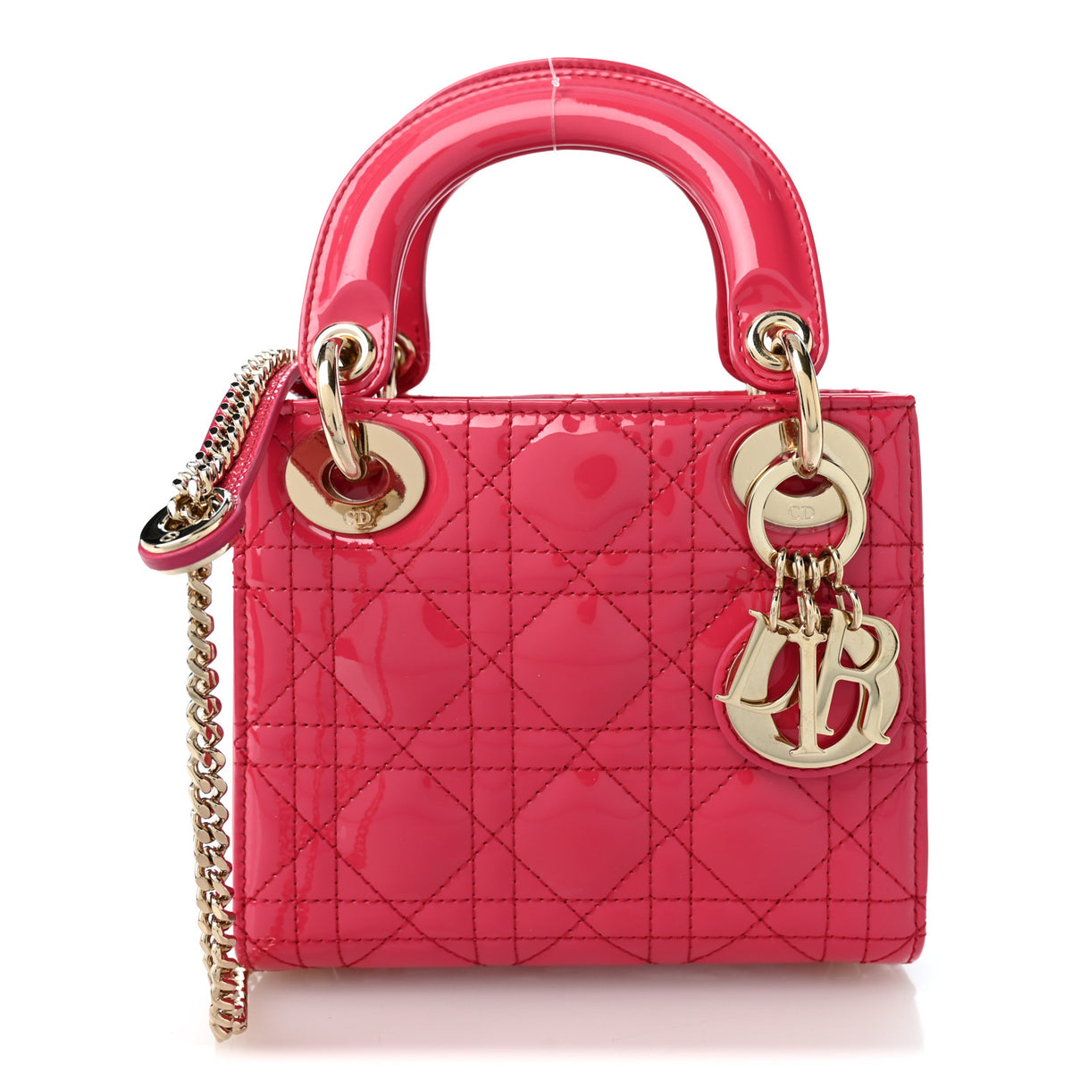 Patent Cannage Mini Lady Dior Pink