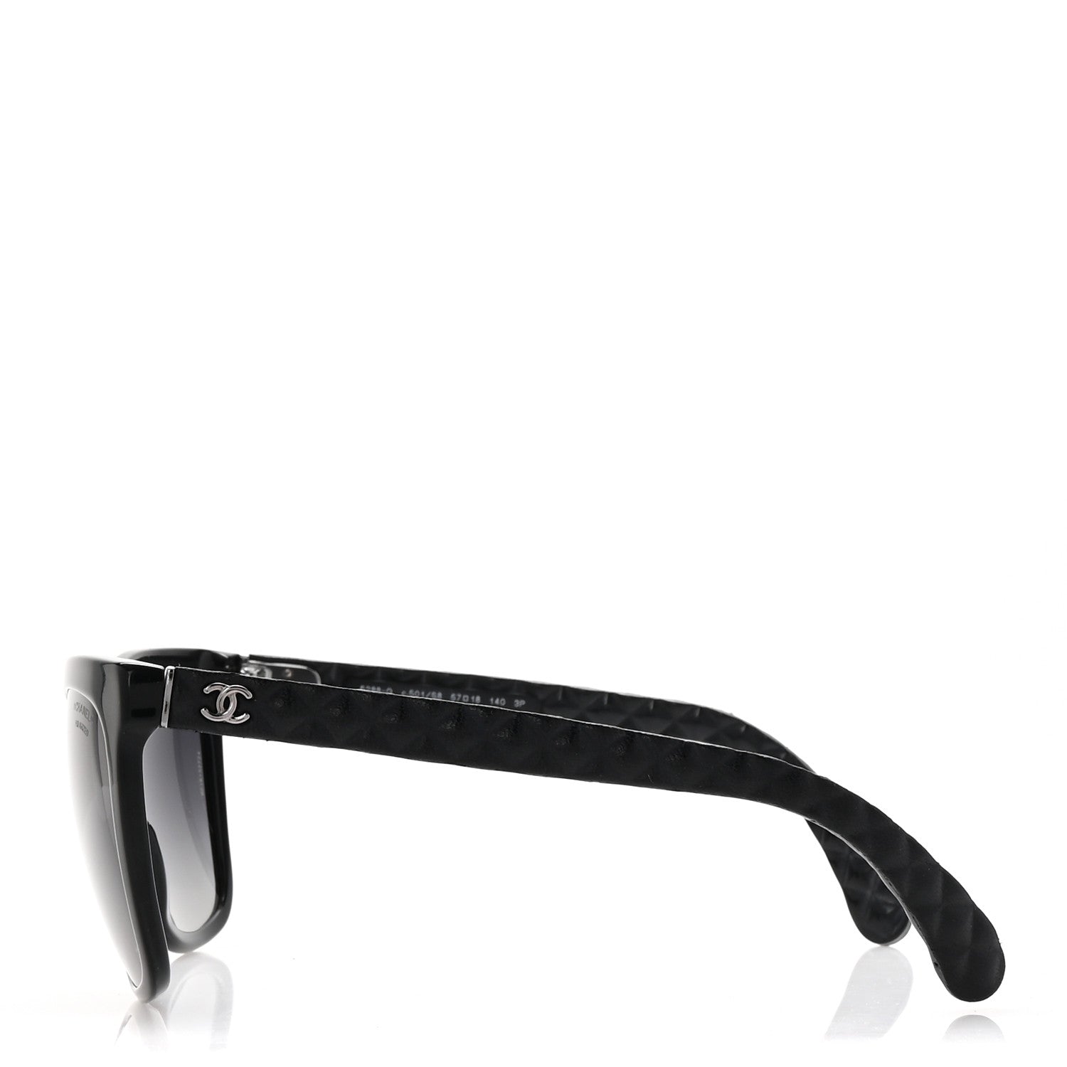 Chanel Acetate Quilted Polarized Butterfly CC Sunglasses 5288-Q Black 3 of 7