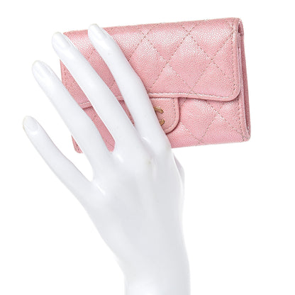 Chanel Iridescent Caviar Quilted Flap Card Holder Rose Pink 2 of 11
