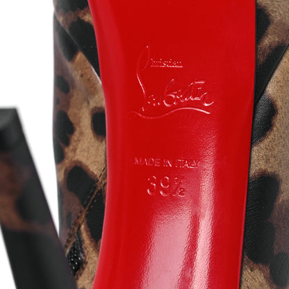 Christian Louboutin Calfskin Leopard Print Bianca 120 Ankle Boots 39.5 Brown 6 of 8