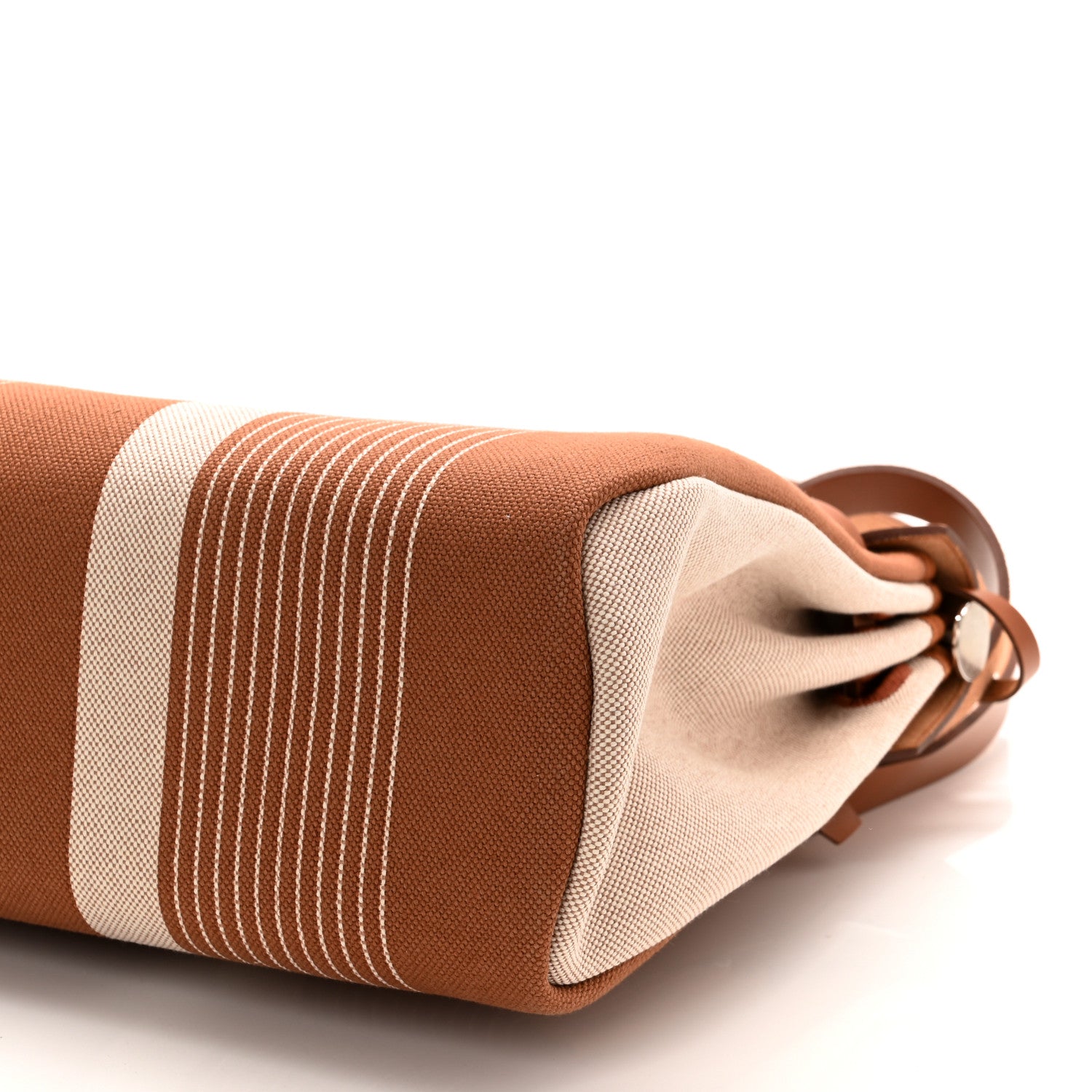 Hermes Vache Hunter Toile H Vibration Herbag Zip Retourne 31 PM Fauve Ecru Beige 11 of 12