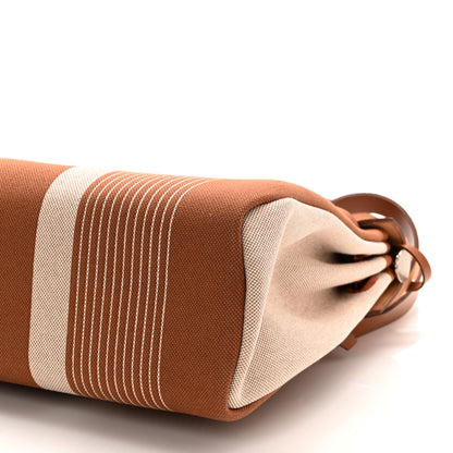 Hermes Vache Hunter Toile H Vibration Herbag Zip Retourne 31 PM Fauve Ecru Beige 11 of 12