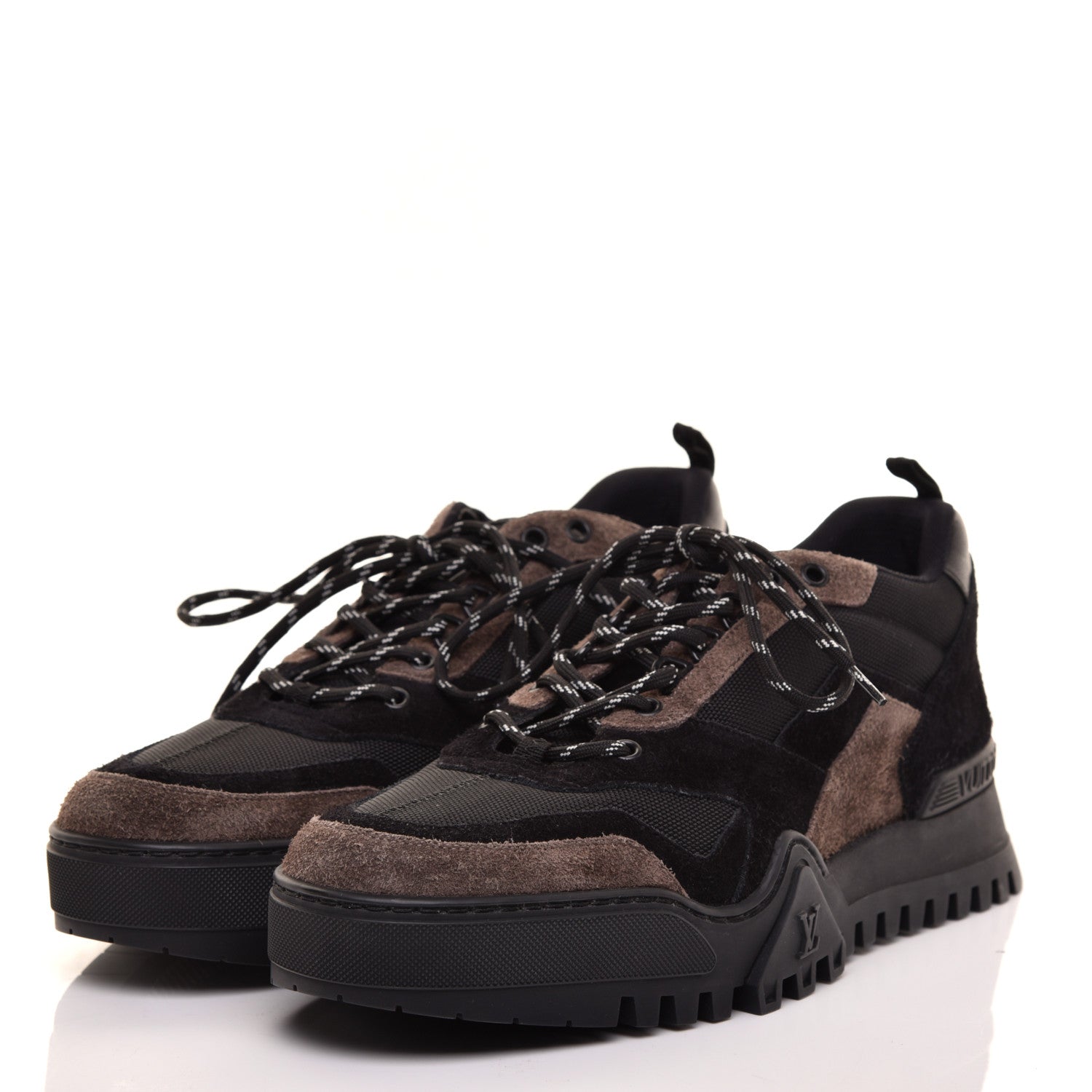 Louis Vuitton Nubuck Suede Technical Nylon Mens LV Hiking Sneakers 8.5 Black 3 of 8