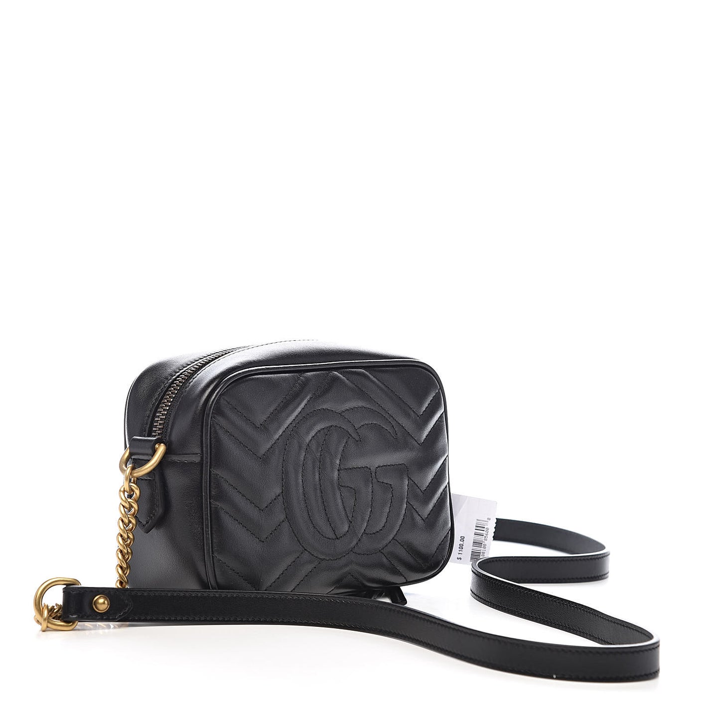 Calfskin Matelasse Mini GG Marmont Chain Shoulder Bag Black