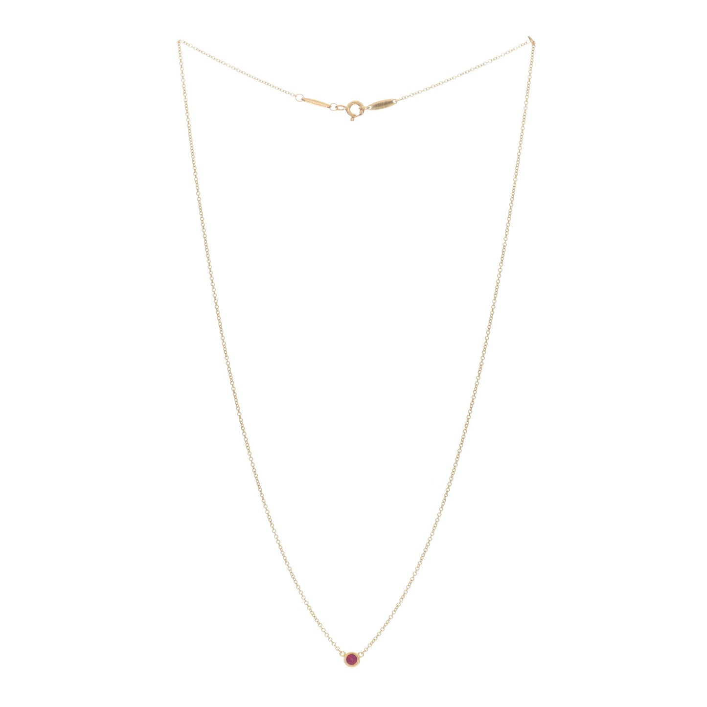 18K Yellow Gold Ruby Elsa Peretti Color By The Yard Pendant Necklace