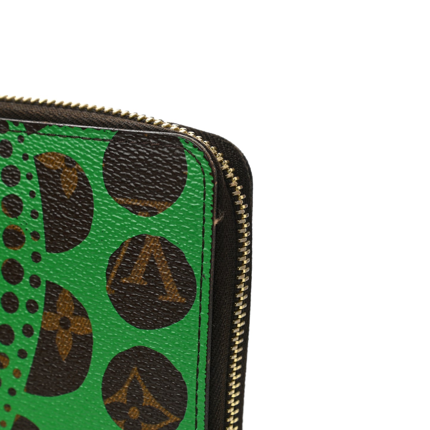 Monogram Kusama Pumpkin Dots Zippy Wallet Green
