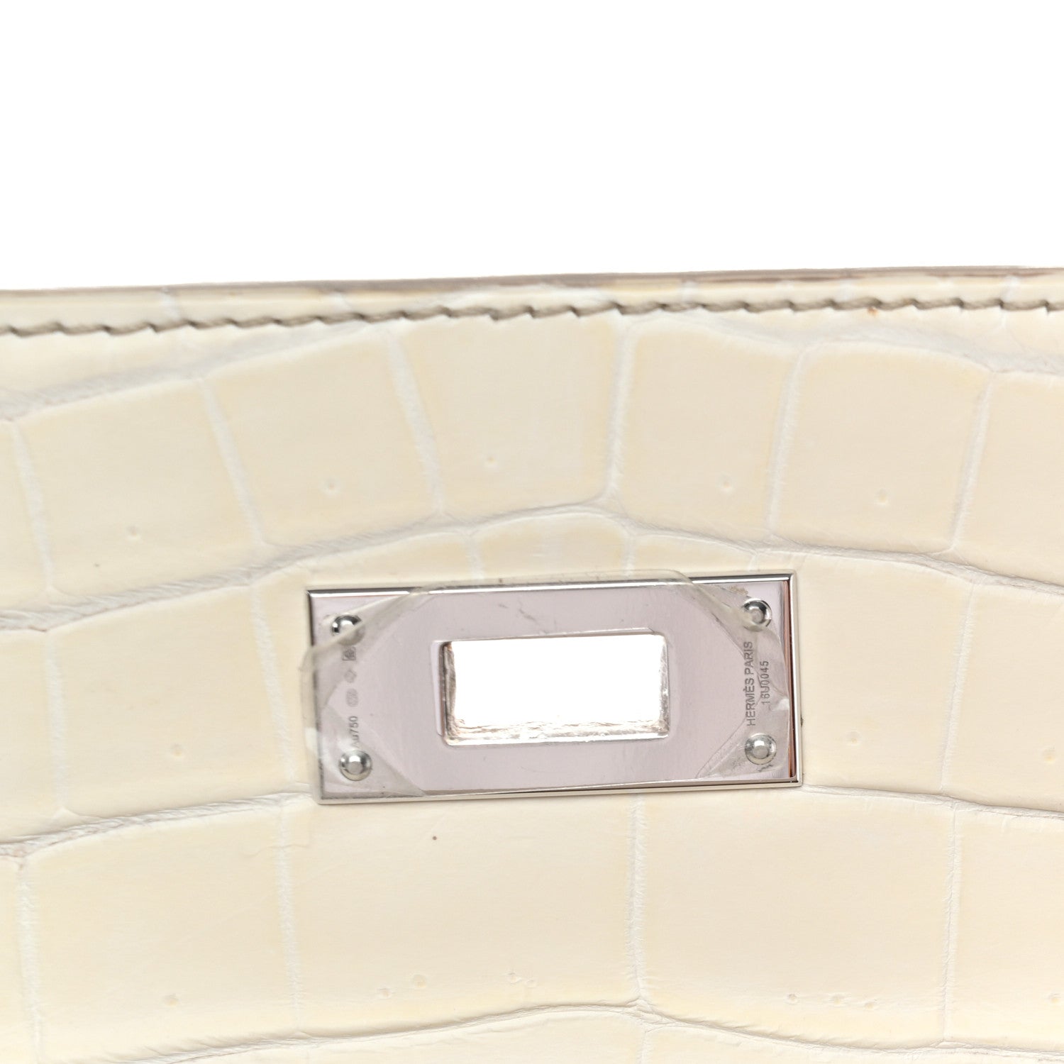 Hermes Matte Niloticus Crocodile 18K White Gold Diamond Himalaya Kelly Retourne 28 White 13 of 19