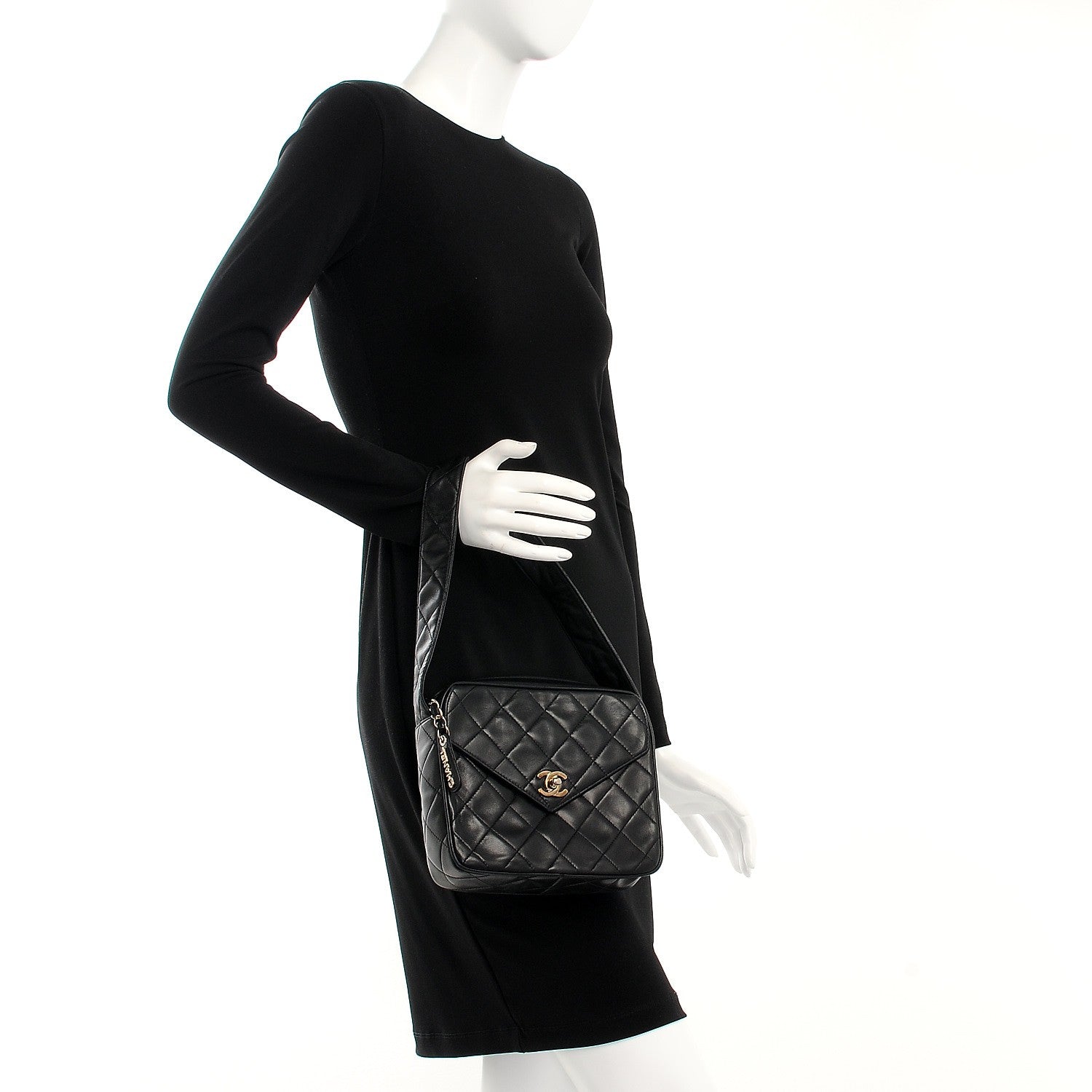 Chanel Lambskin Quilted Small Shoulder Bag Black 2 of 8
