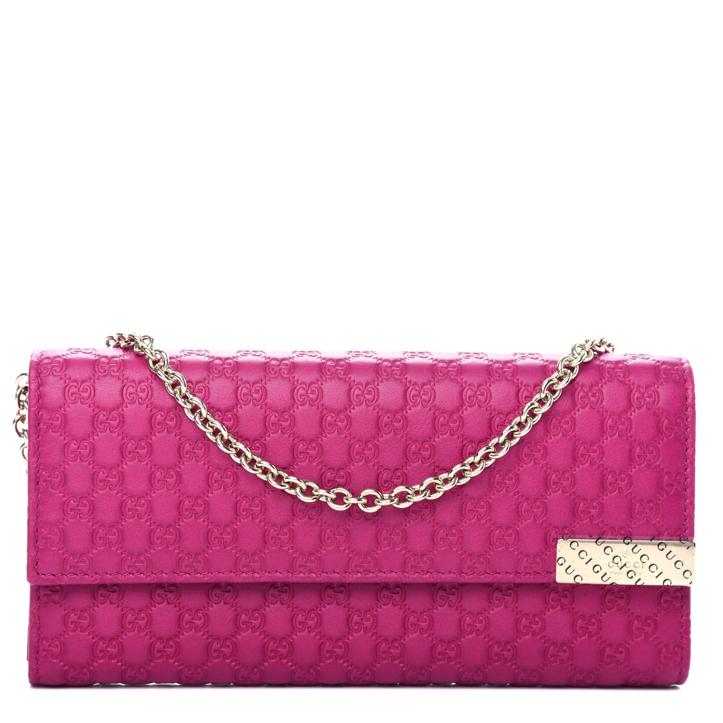 Soft Microguccissima Dice Chain Wallet Bright Bouganville