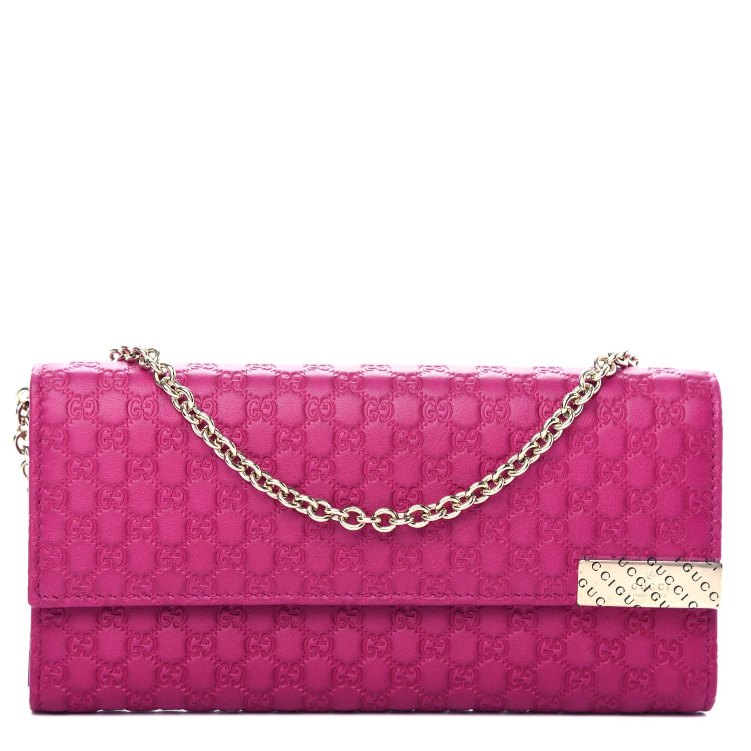 Gucci Soft Microguccissima Dice Chain Wallet Bright Bouganville 1 of 10