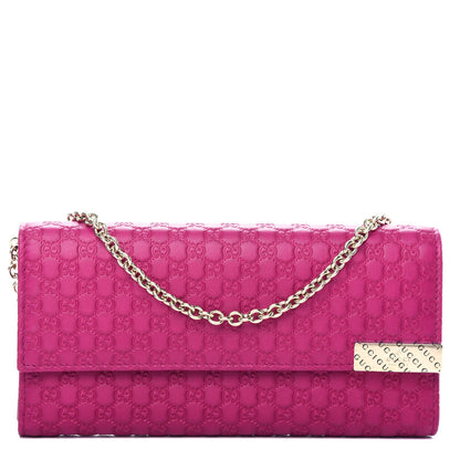 Gucci Soft Microguccissima Dice Chain Wallet Bright Bouganville 1 of 10