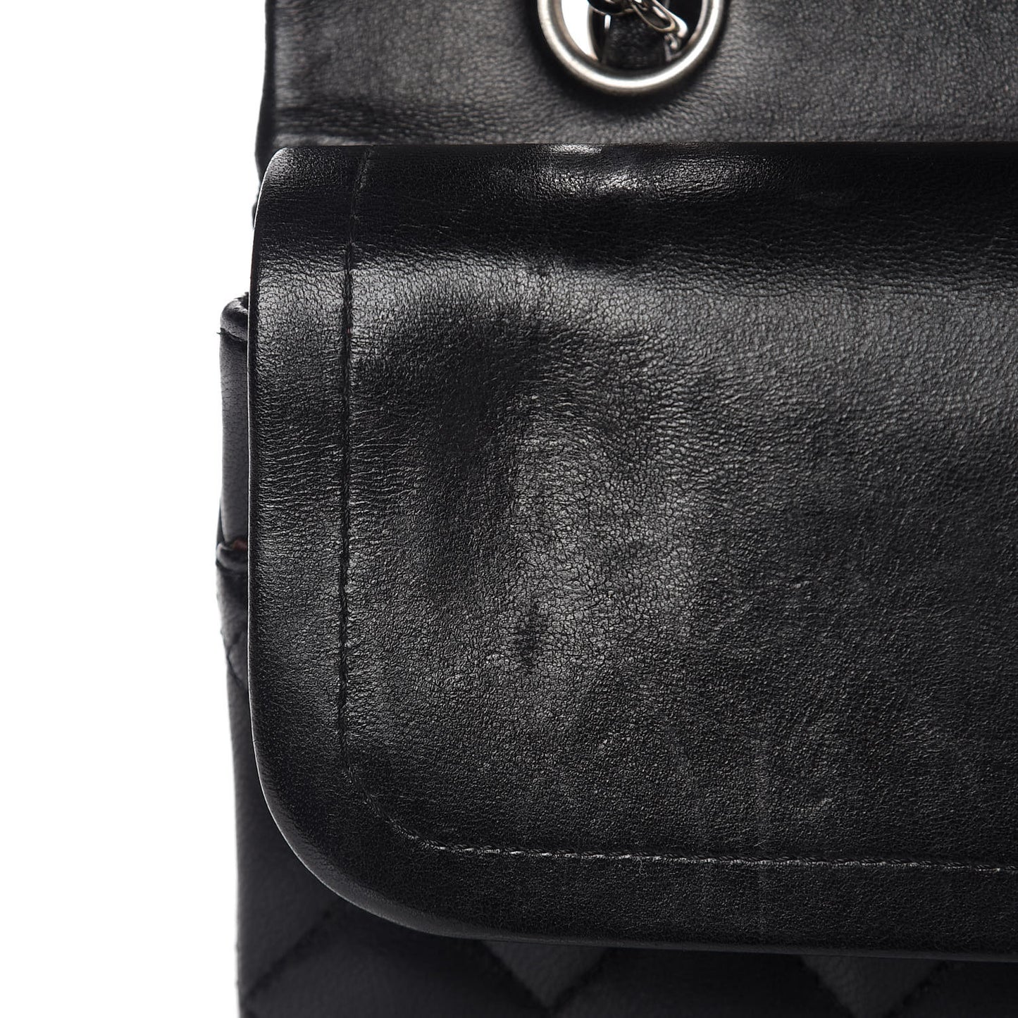 Lambskin Quilted Medium Double Flap Black
