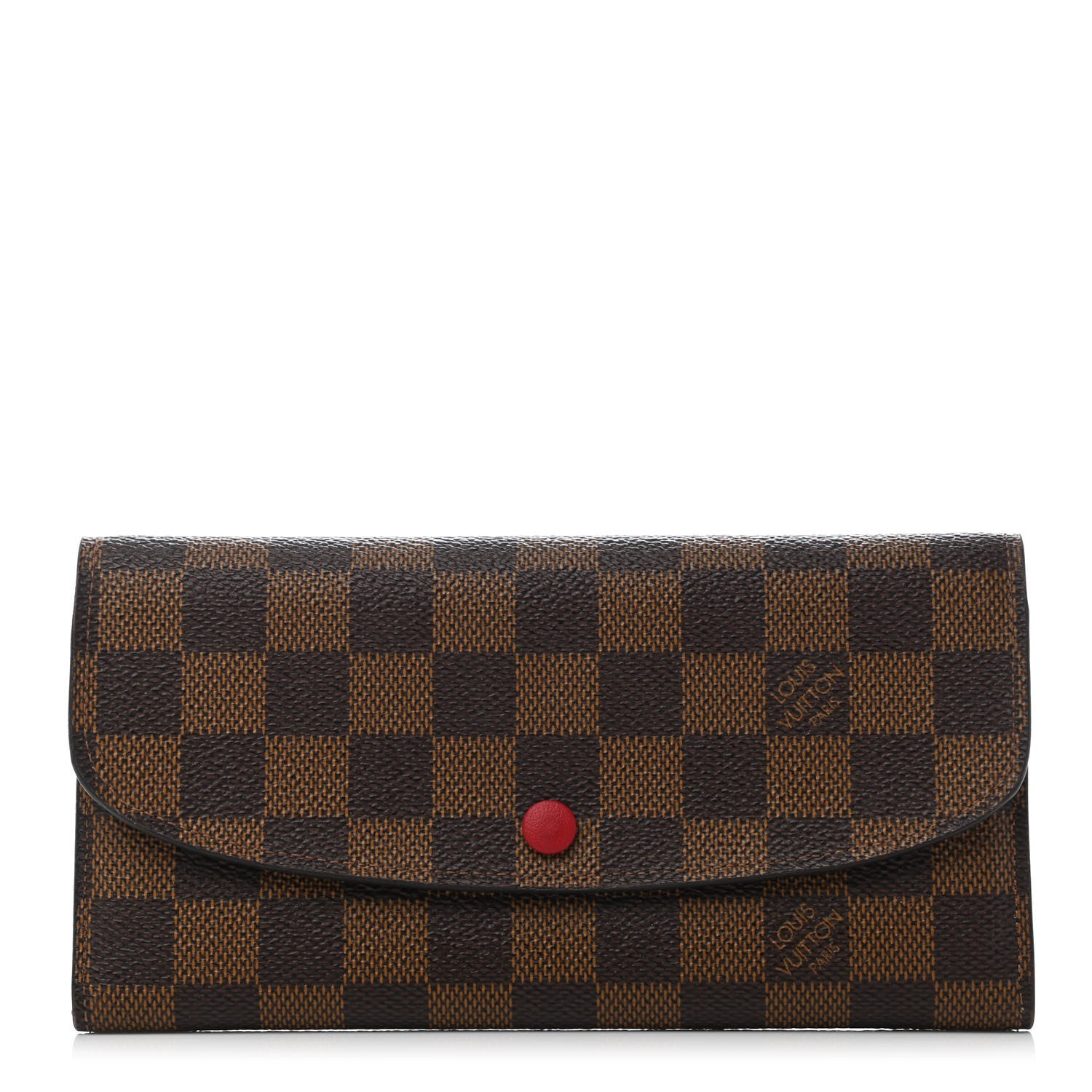 Louis Vuitton Damier Ebene Emilie Wallet Red 1 of 5