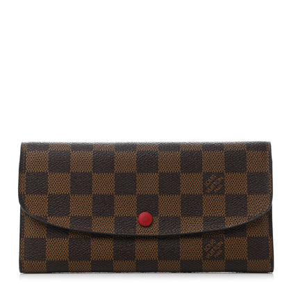 Louis Vuitton Damier Ebene Emilie Wallet Red 1 of 5
