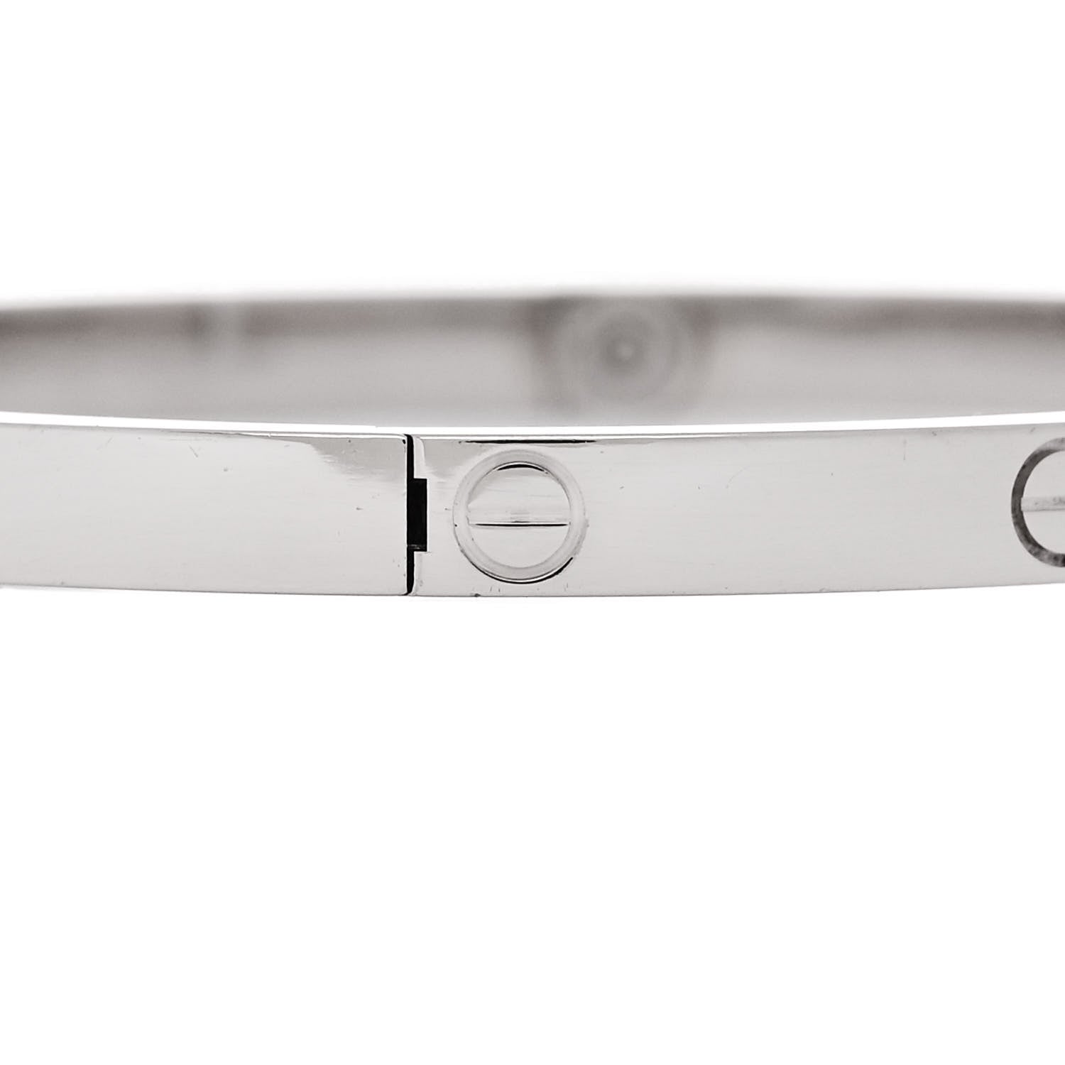 Cartier 18K White Gold Small LOVE Bracelet 16 4 of 7