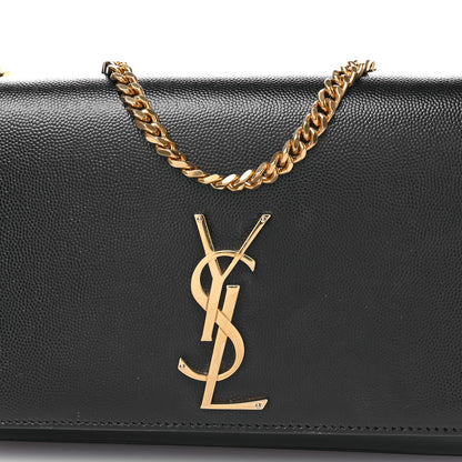 Saint Laurent Grain De Poudre Medium Classic Monogram Kate Satchel Black 8 of 11