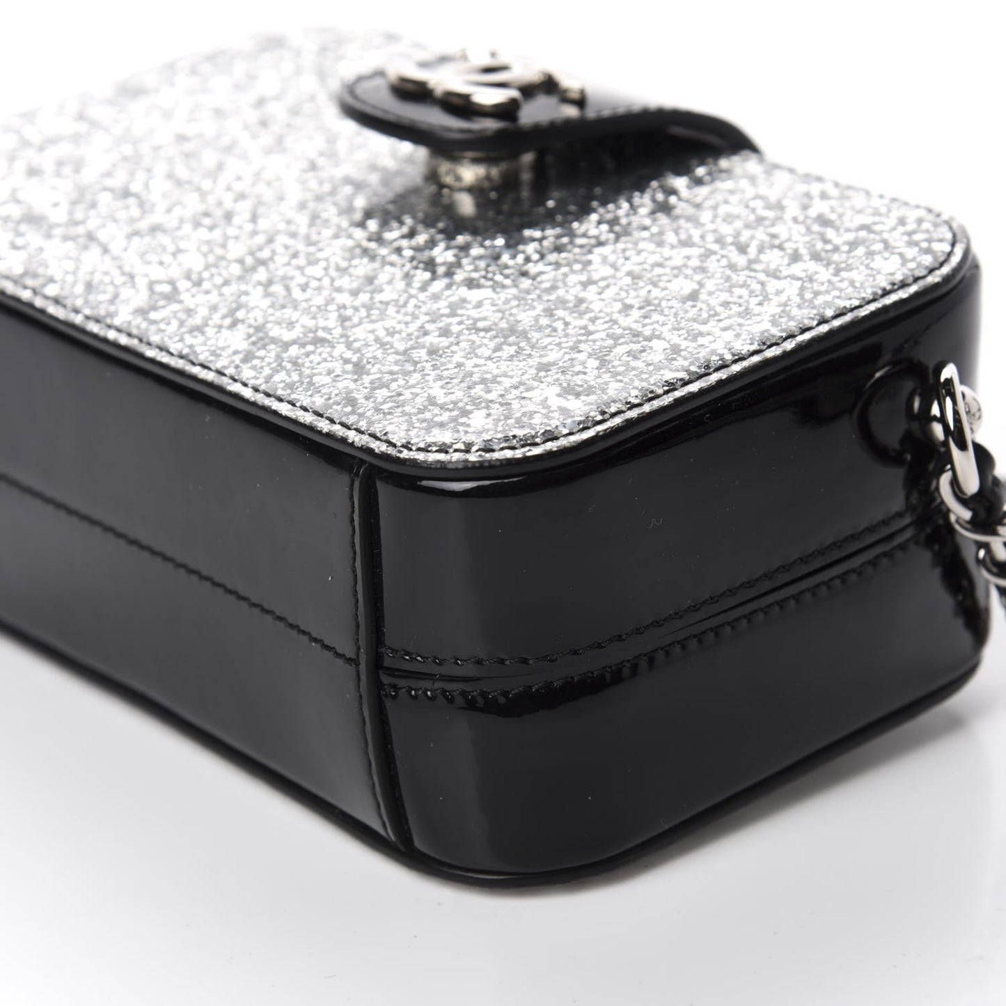 Glitter Patent Evening On The Moon Camera Case Silver