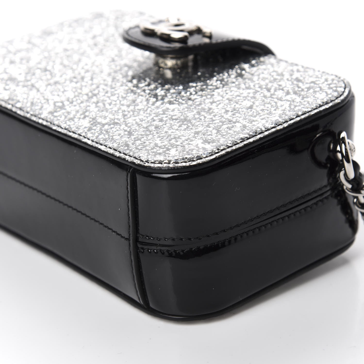 Chanel Glitter Patent Evening On The Moon Camera Case Silver 7 of 11