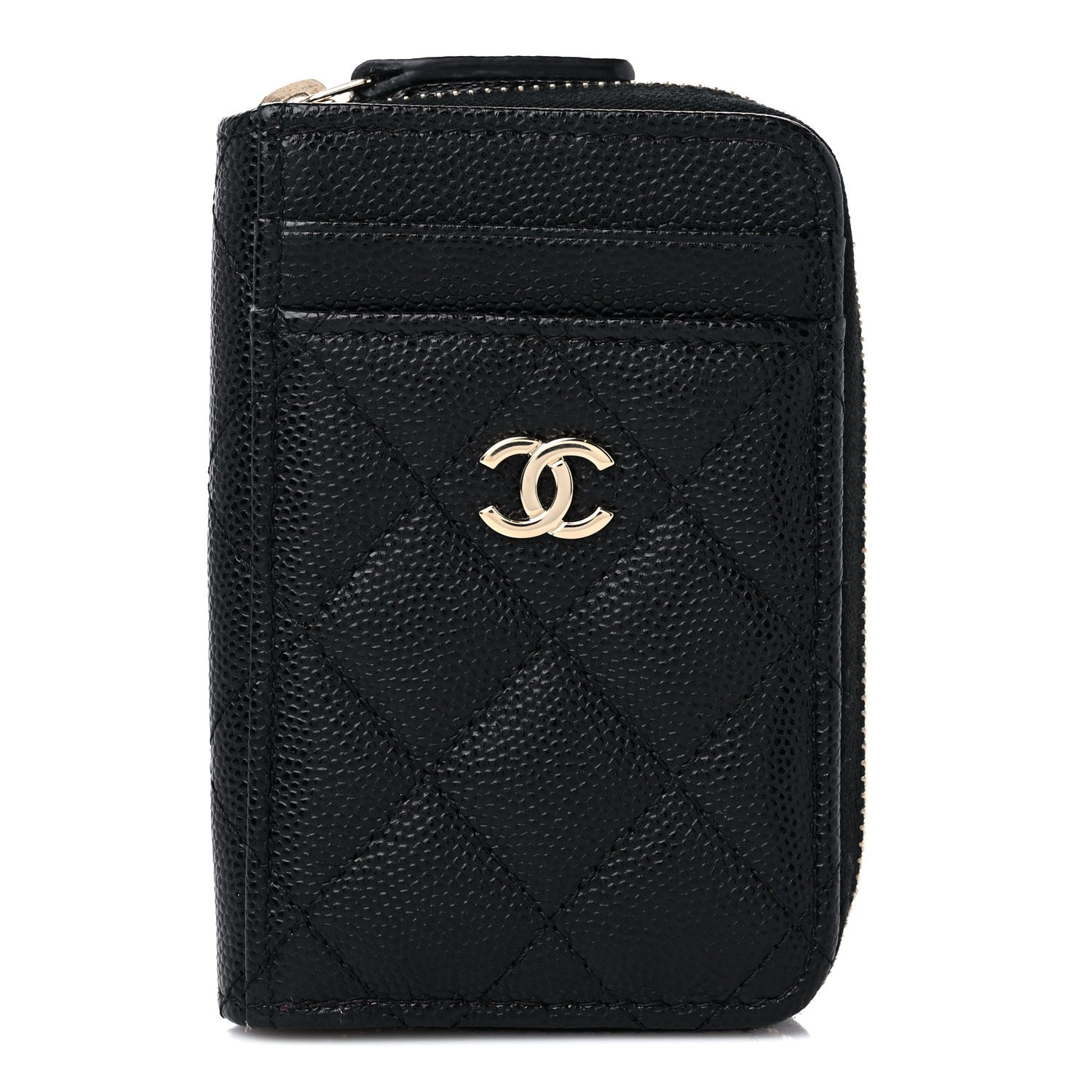 Chanel Caviar Quilted Zip Card Holder Black 1 of 8