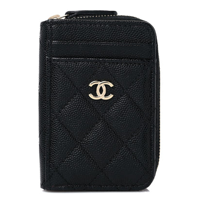 Chanel Caviar Quilted Zip Card Holder Black 1 of 8