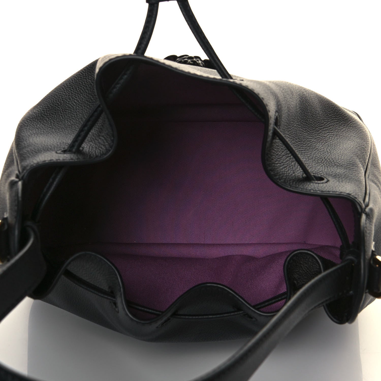 Versace Grained Calfskin La Medusa Bucket Bag Black 5 of 13