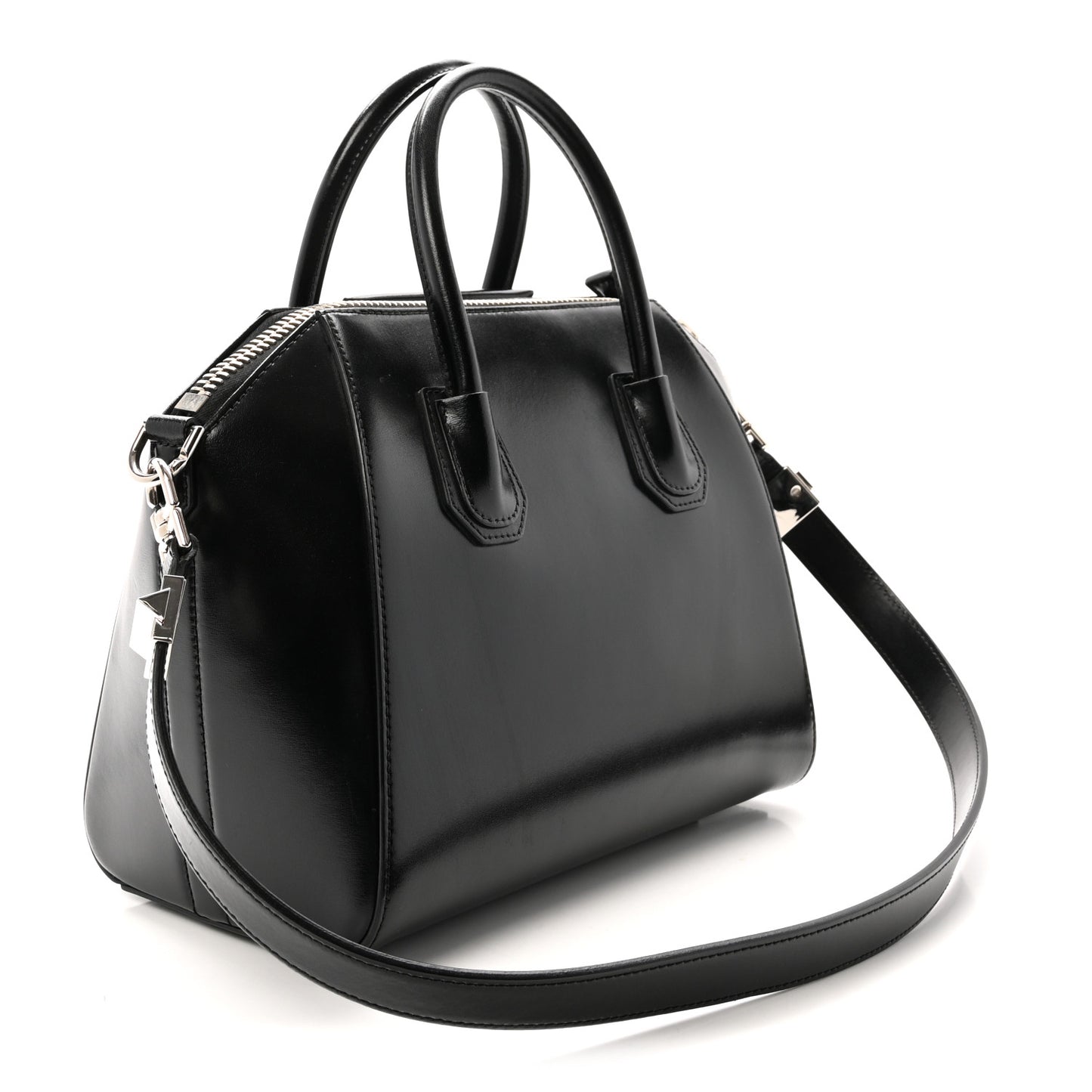 Shiny Lord Calfskin Small Antigona Black