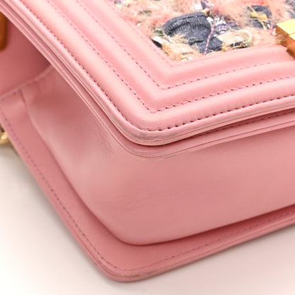Chanel Lambskin Tweed Quilted Small Boy Flap Pink 12 of 12