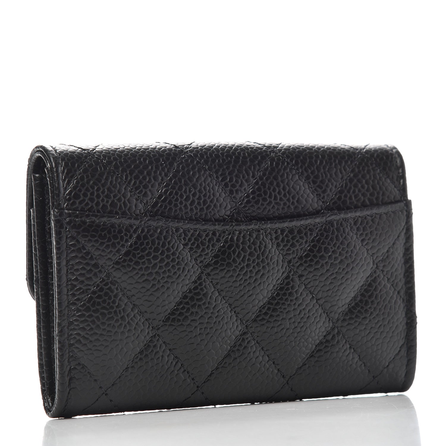Chanel Caviar Quilted Flap Card Holder Wallet Black 3 of 8
