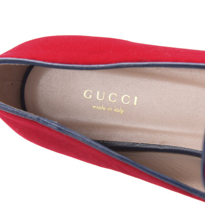 Gucci Velvet Etoile Pearl Embellished Loafers 37 Red 7 of 10