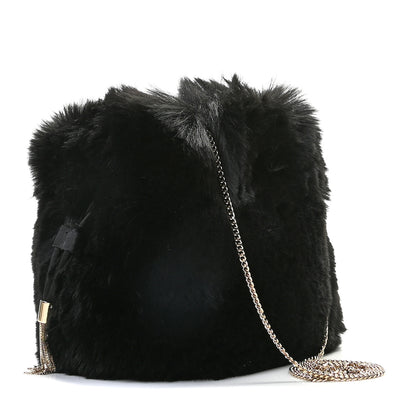 Jimmy Choo Faux Fur Bucket Bag Black 2 of 9
