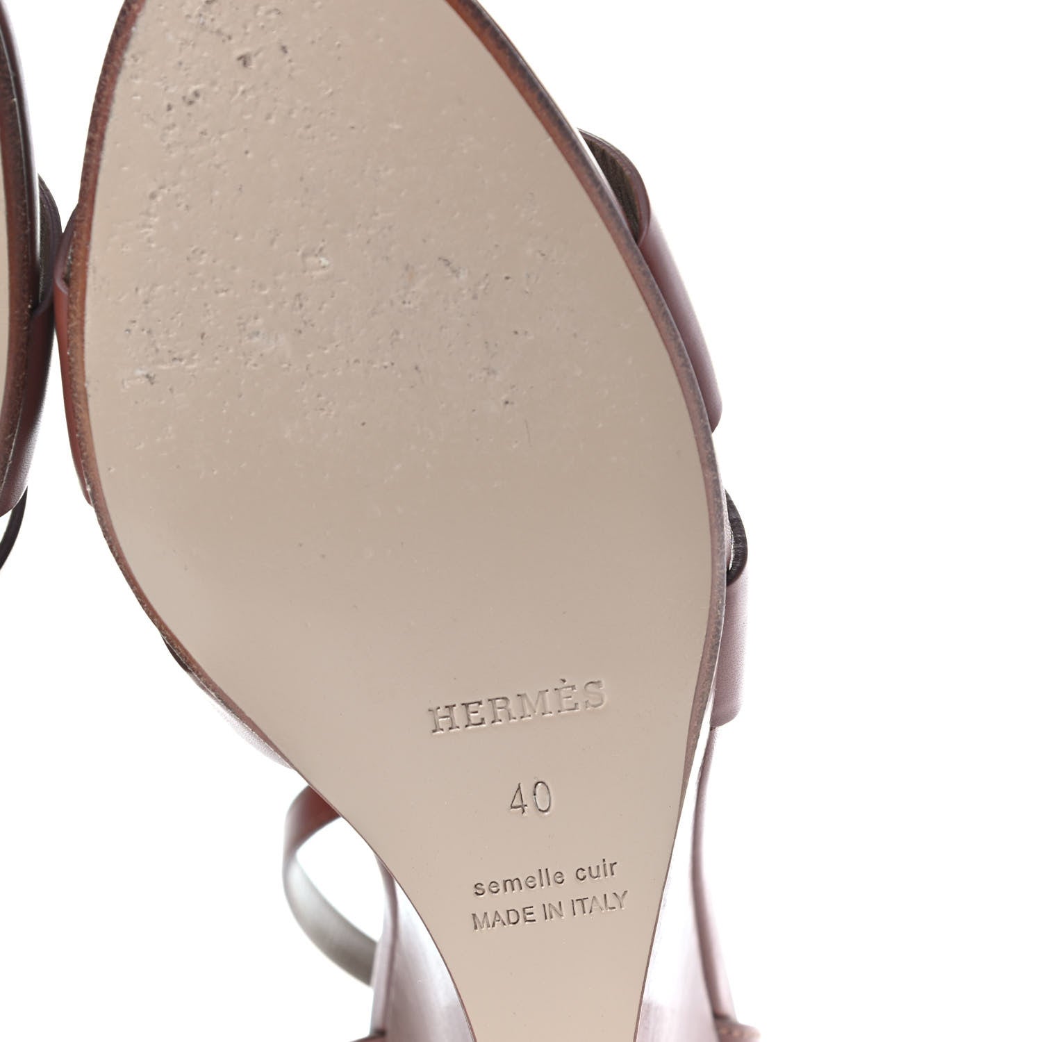 Hermes Calfskin Legend Wedge Sandals 40 Gold 6 of 8