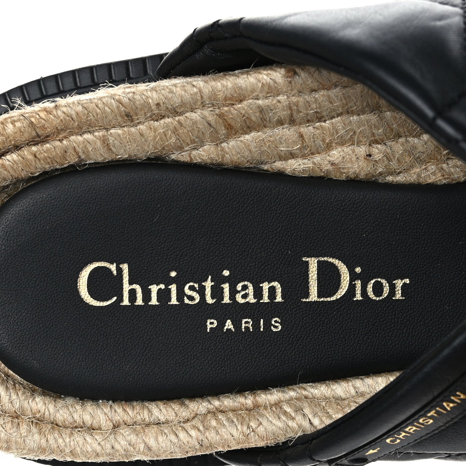 Christian Dior Calfskin Cannage Dtwist Espadrille Platform Sandals 38 Black 7 of 8