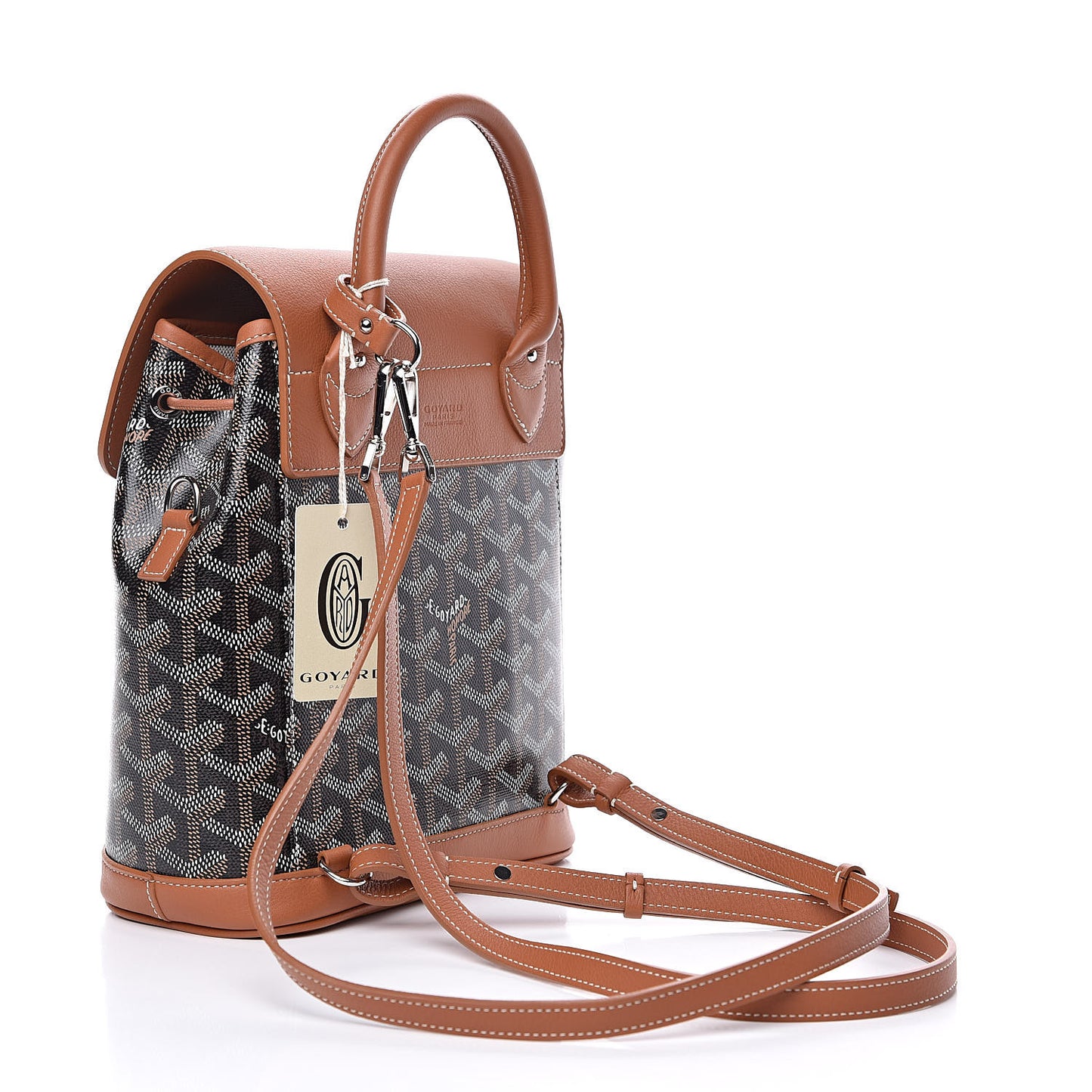 Goyardine Calfskin Mini Alpin Backpack Black Gold