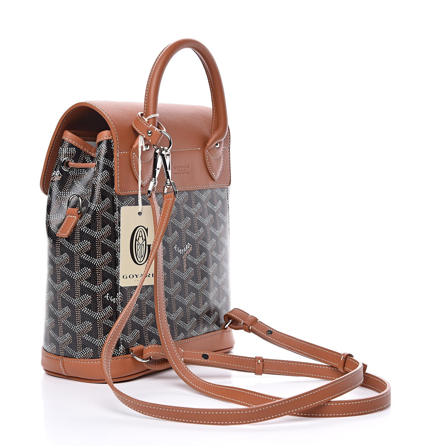Goyard Goyardine Calfskin Mini Alpin Backpack Black Gold 3 of 9