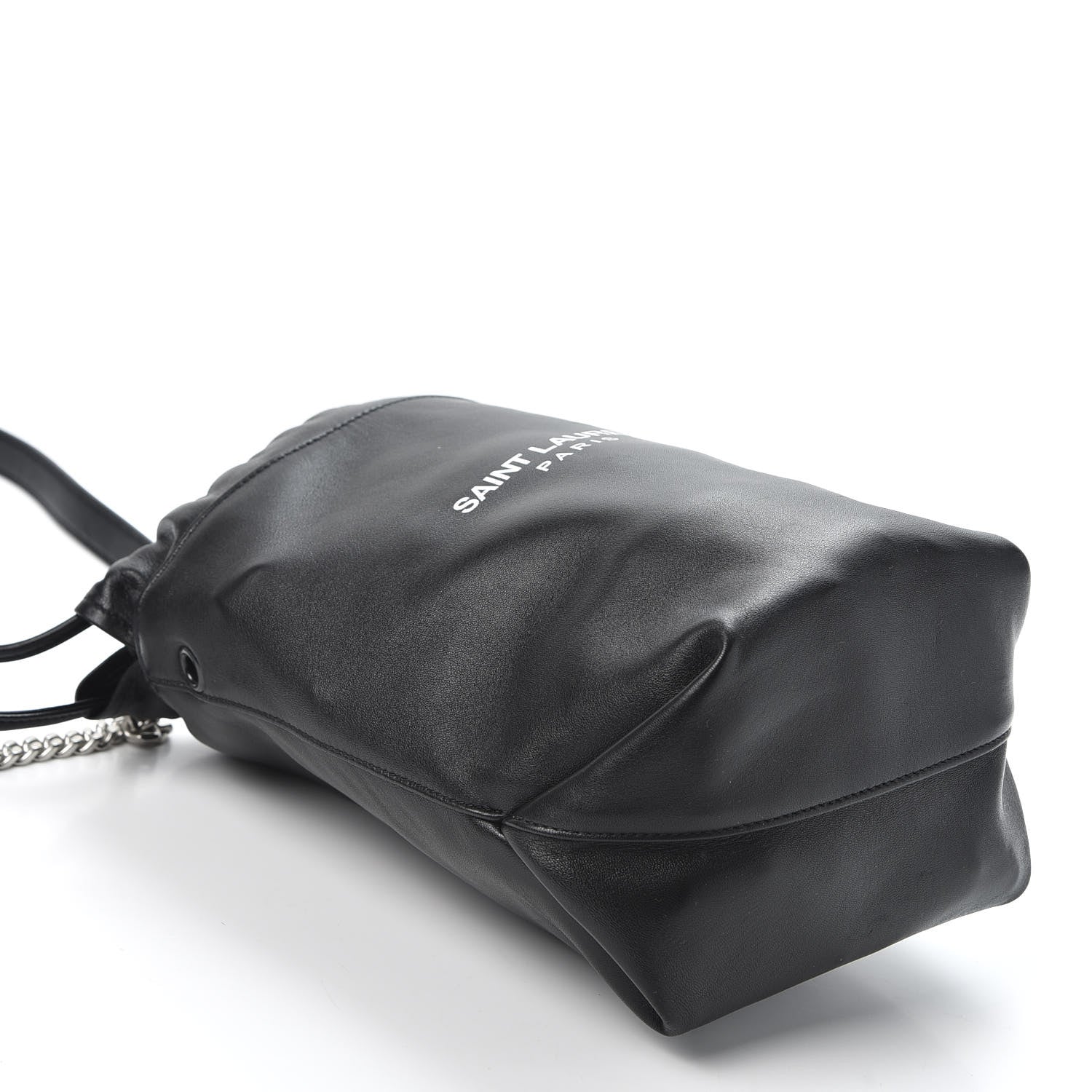 Saint Laurent Lambskin Small Teddy Bucket Bag Black 3 of 7