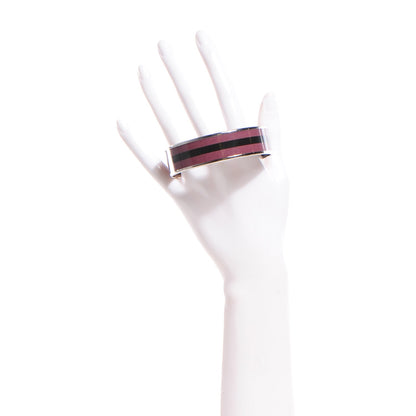 Hermes Enamel Printed Wide Bracelet 70 Violine 2 of 6