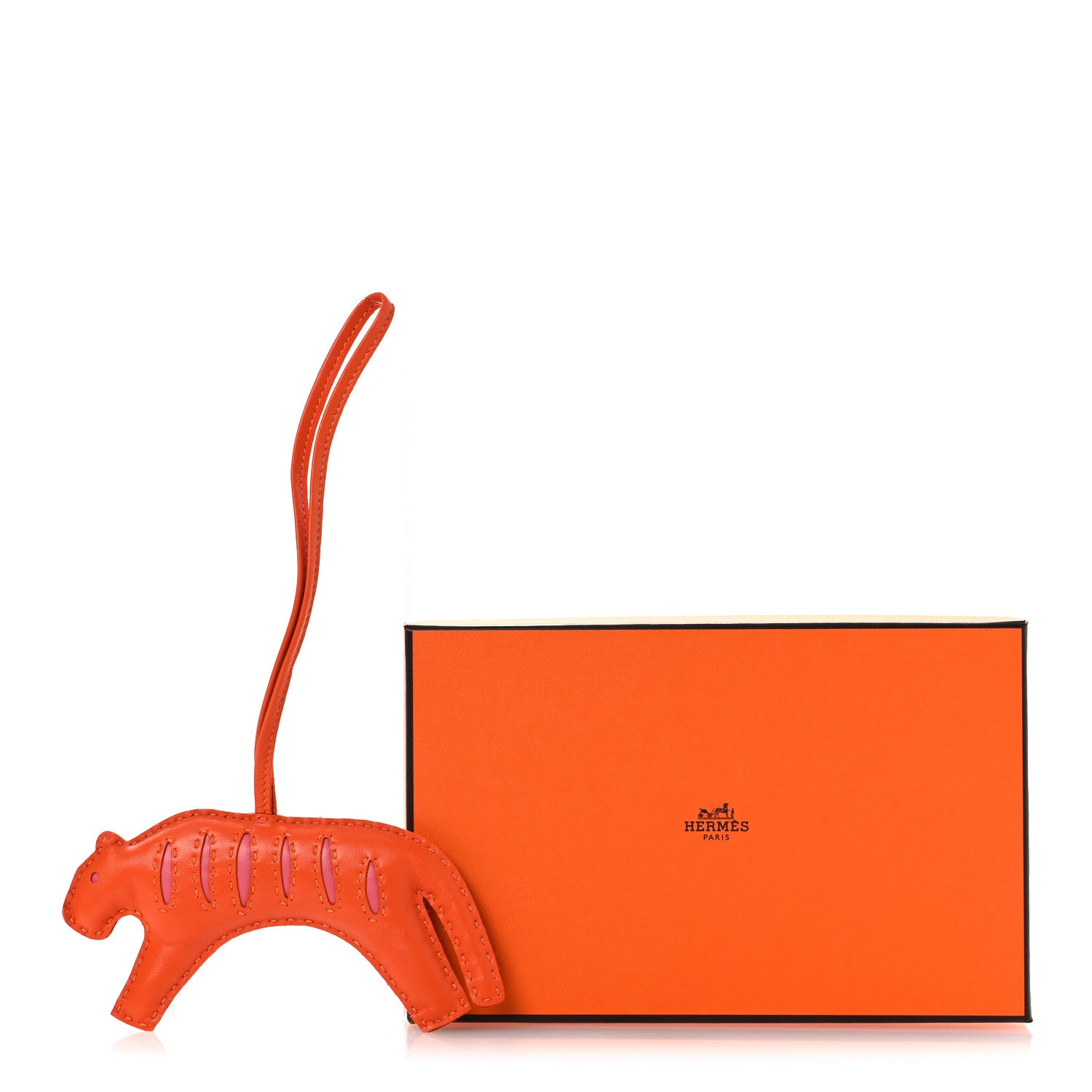 Hermes Milo Lambskin Rooroo Bag Charm Feu Rose Azalee 4 of 4