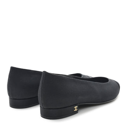 Chanel Grosgrain Cap Toe Uniform Ballerina Flats 38 Black 5 of 10