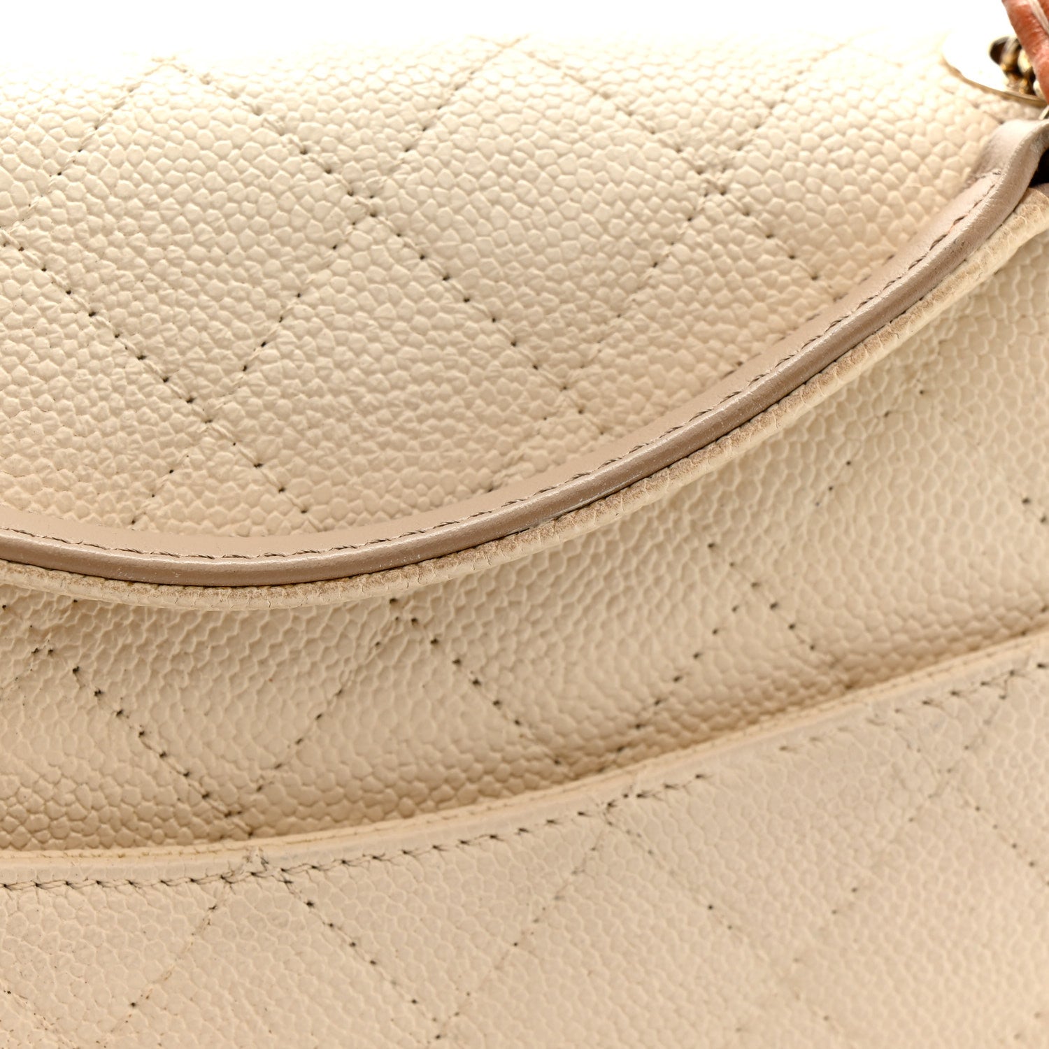 Chanel Grained Calfskin Quilted Small Cuba Top Handle Flap White 14 of 15