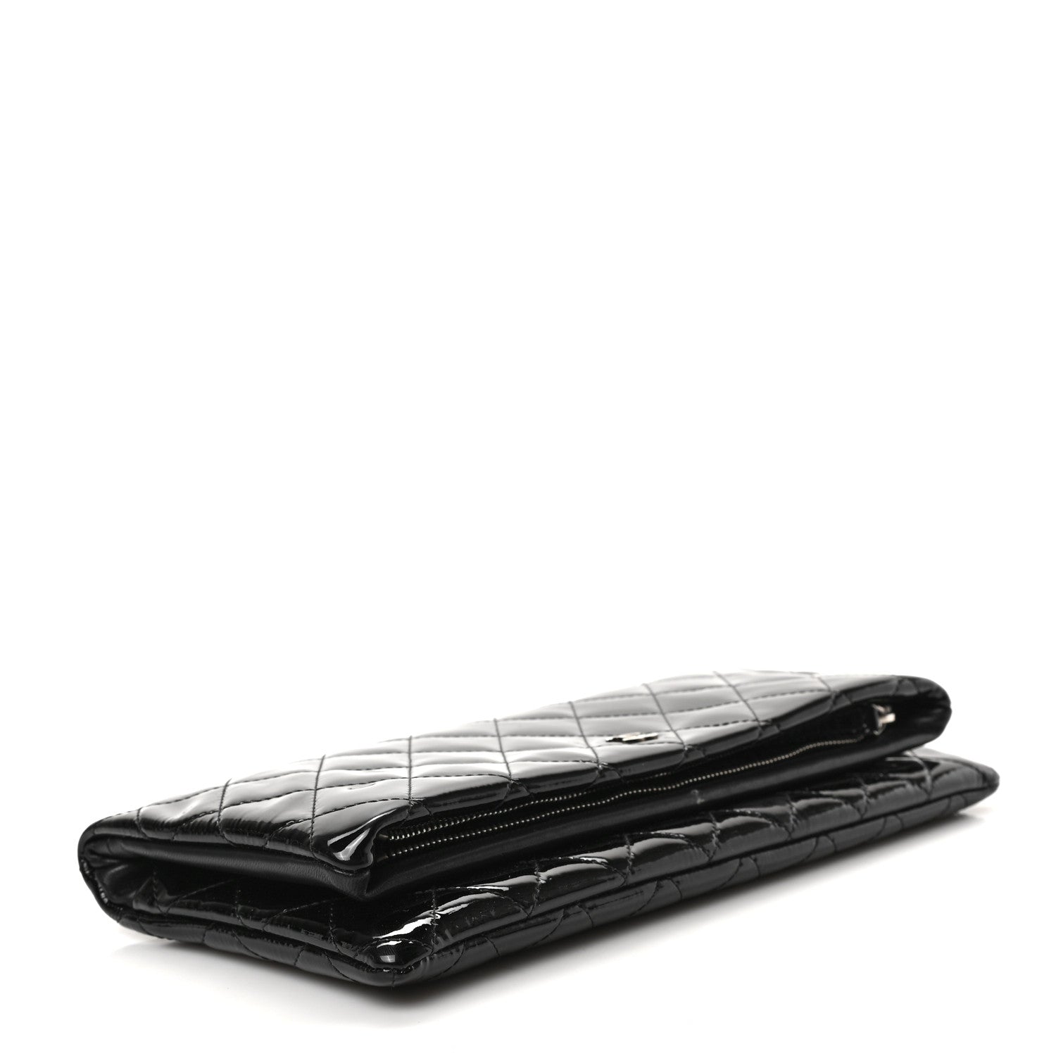 Chanel Patent Calfskin Quilted Beauty CC Clutch Black 4 of 6