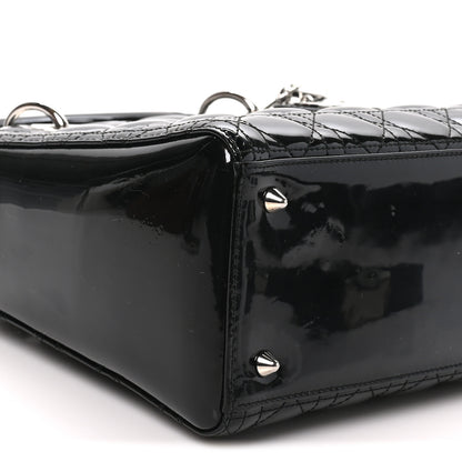 Christian Dior Patent Cannage Medium Lady Dior Black 9 of 11