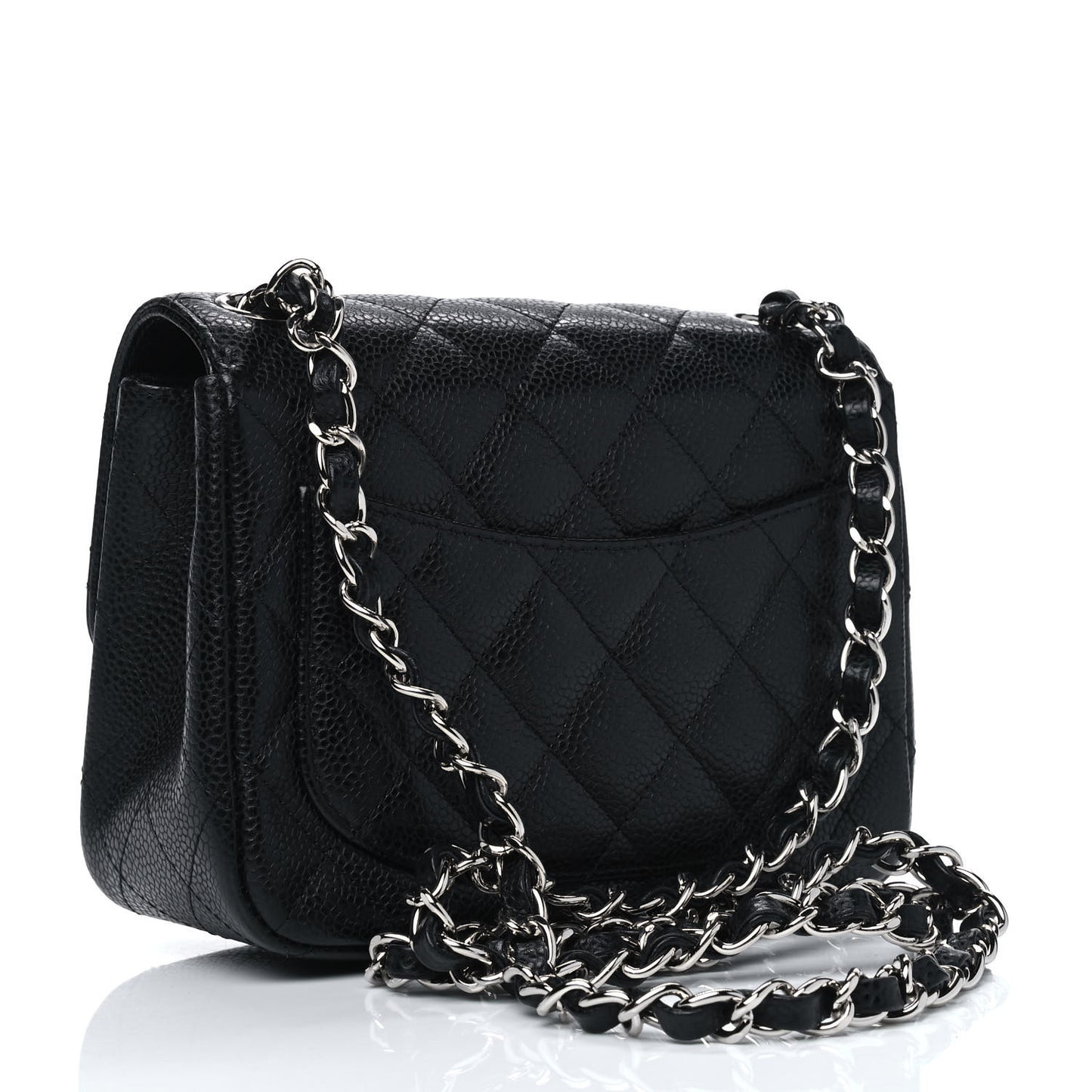 Caviar Quilted Mini Square Flap Black