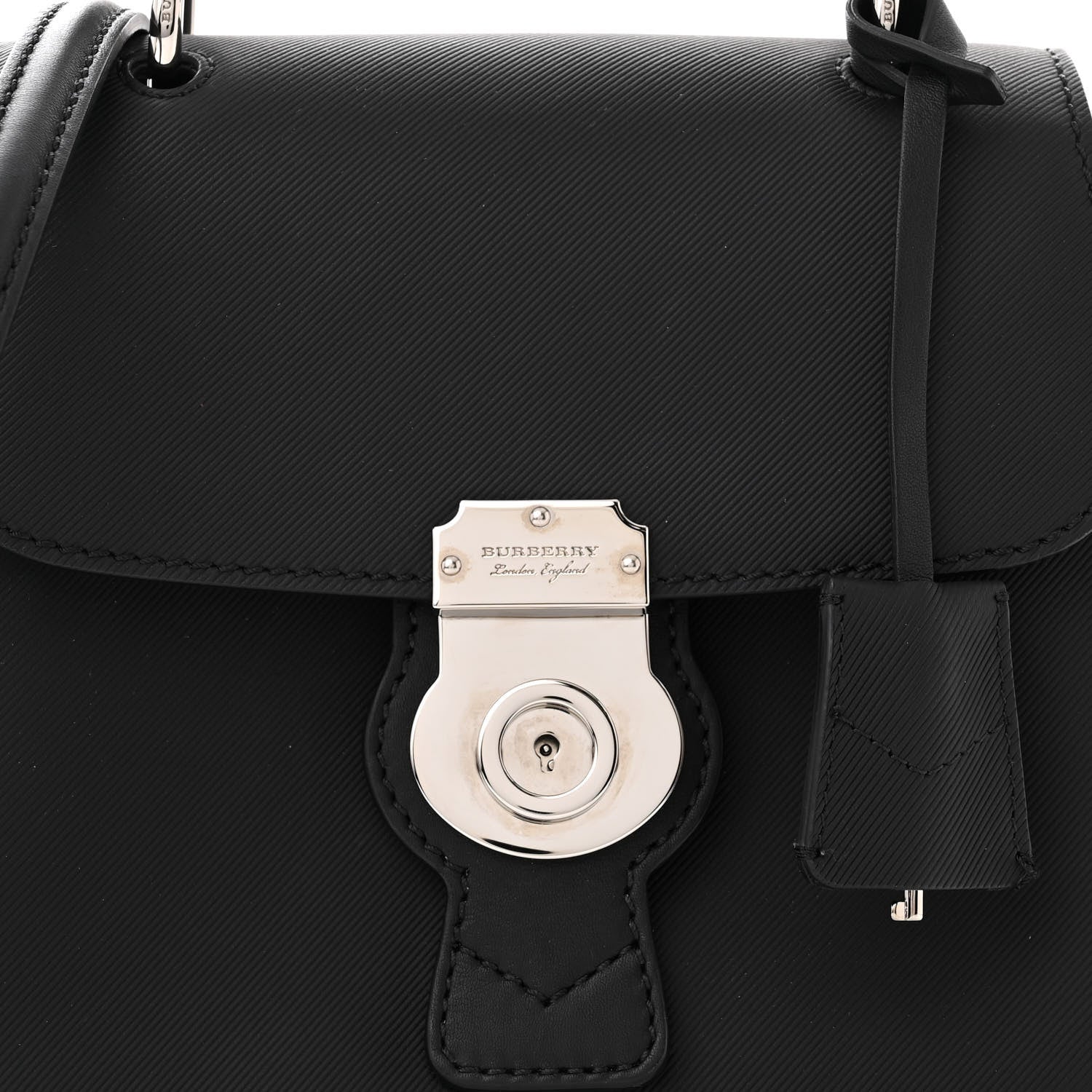 Burberry Trench Calfskin Small DK88 Top Handle Bag Black 7 of 12