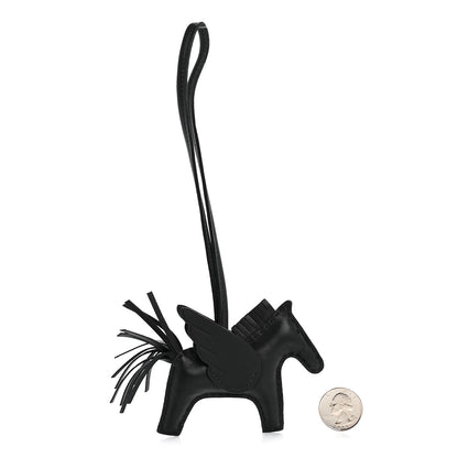 Hermes Milo Lambskin Grigri Rodeo Pegase Horse Bag Charm PM So Black 2 of 5