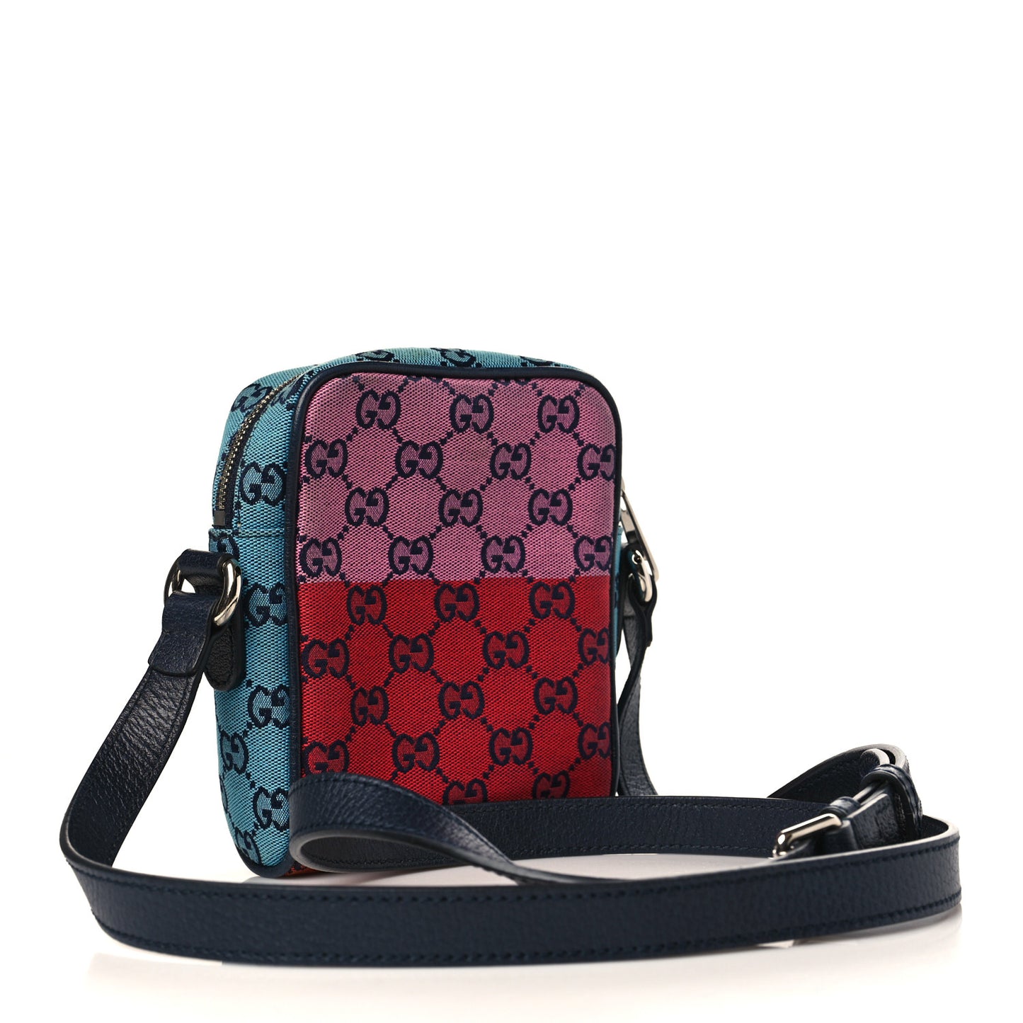 Monogram Multicolor Mini Retro Interlocking G Messenger Blue Rainbow Light Blue